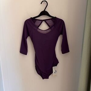 Purple 3/4 Sleeve Leotard